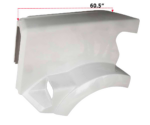KW T800 CURVED WINDSHIELD 120 BBC 60.5" CENTERLINE SPLIT FENDER HOOD (1994 TO 2007) DUAL AIR CLEANER CUTOUTS - Image 2